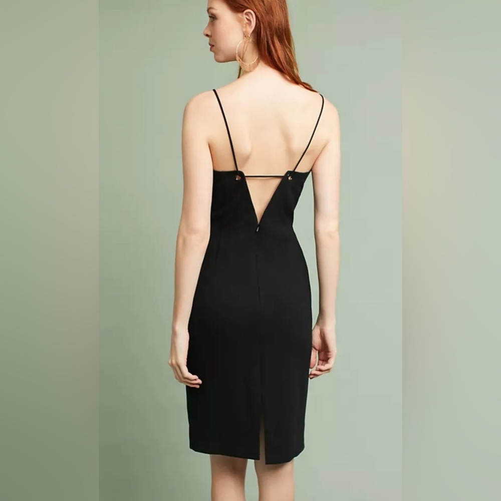 NWT Anthropologie Black Halo Sleek Sheath Midi Dress 6